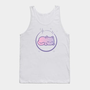 Cute Cat Kitten Kitty in Space Galaxy Tank Top